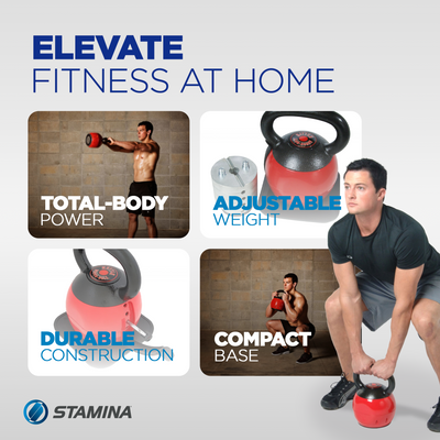 Stamina Products 05-3036 Versa Bell 16 to 36 Pound Adjustable Kettlebell Set - VMInnovations