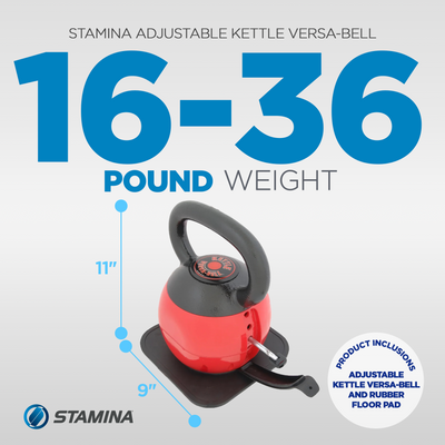 Stamina Products 05-3036 Versa Bell 16 to 36 Pound Adjustable Kettlebell Set - VMInnovations