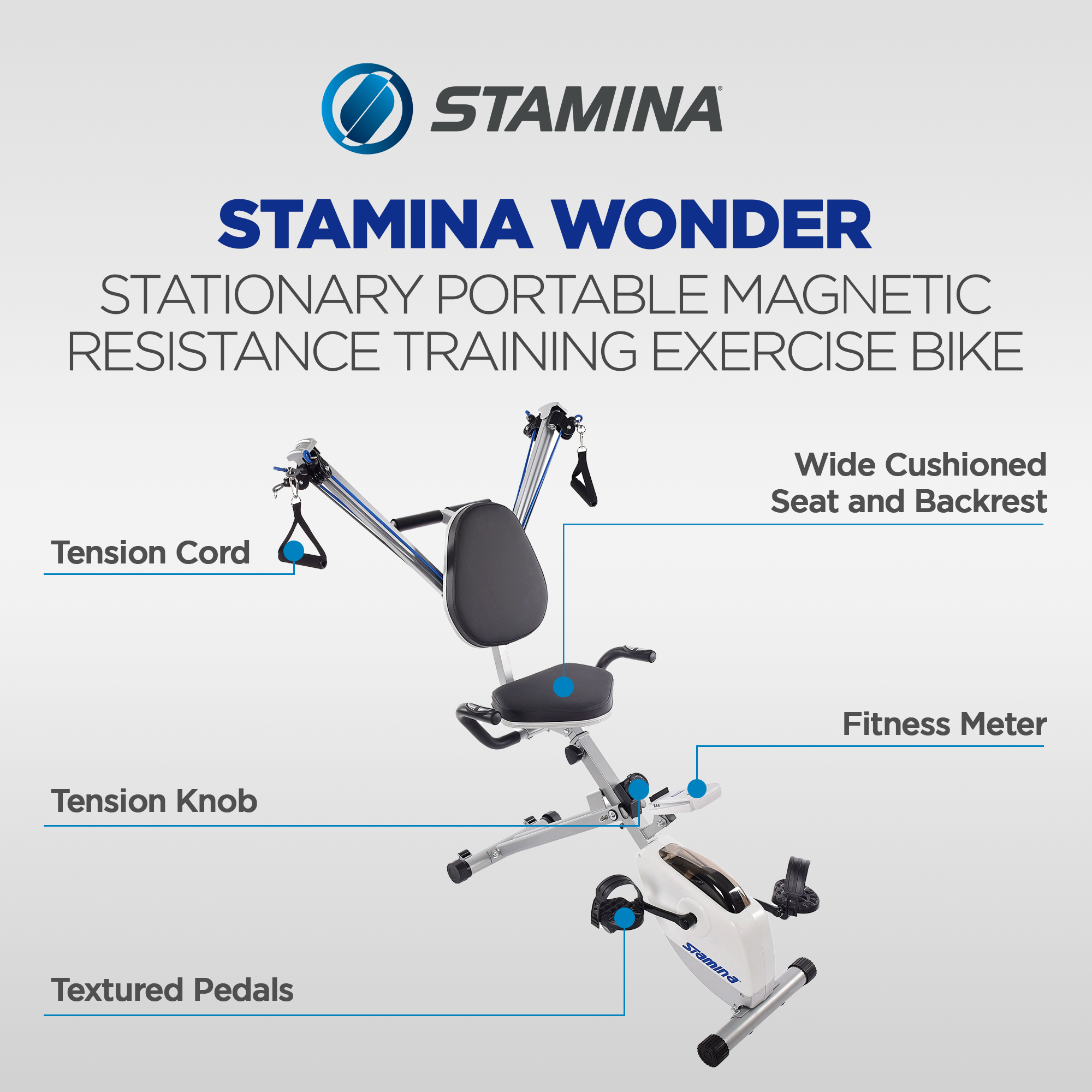 Stamina Products Strength System Stationary Magnetic Fitness Exercise Bike - VMInnovations