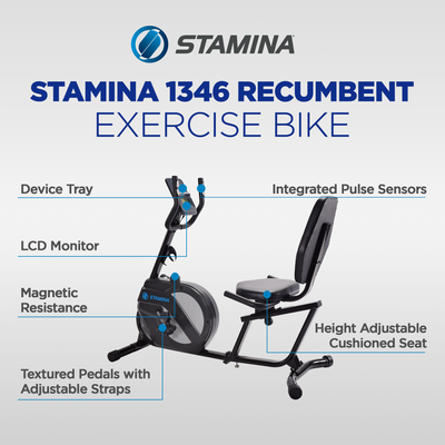 Stamina Products 1346 Stationary Magnetic Resistance Exercise Bike (Open Box)