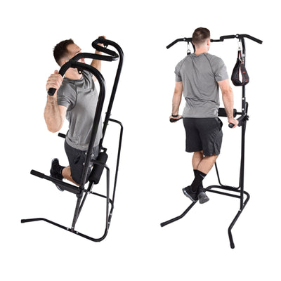 1698 Freestanding Adjustable Full Body Steel Power Tower, Black (Used) - VMInnovations
