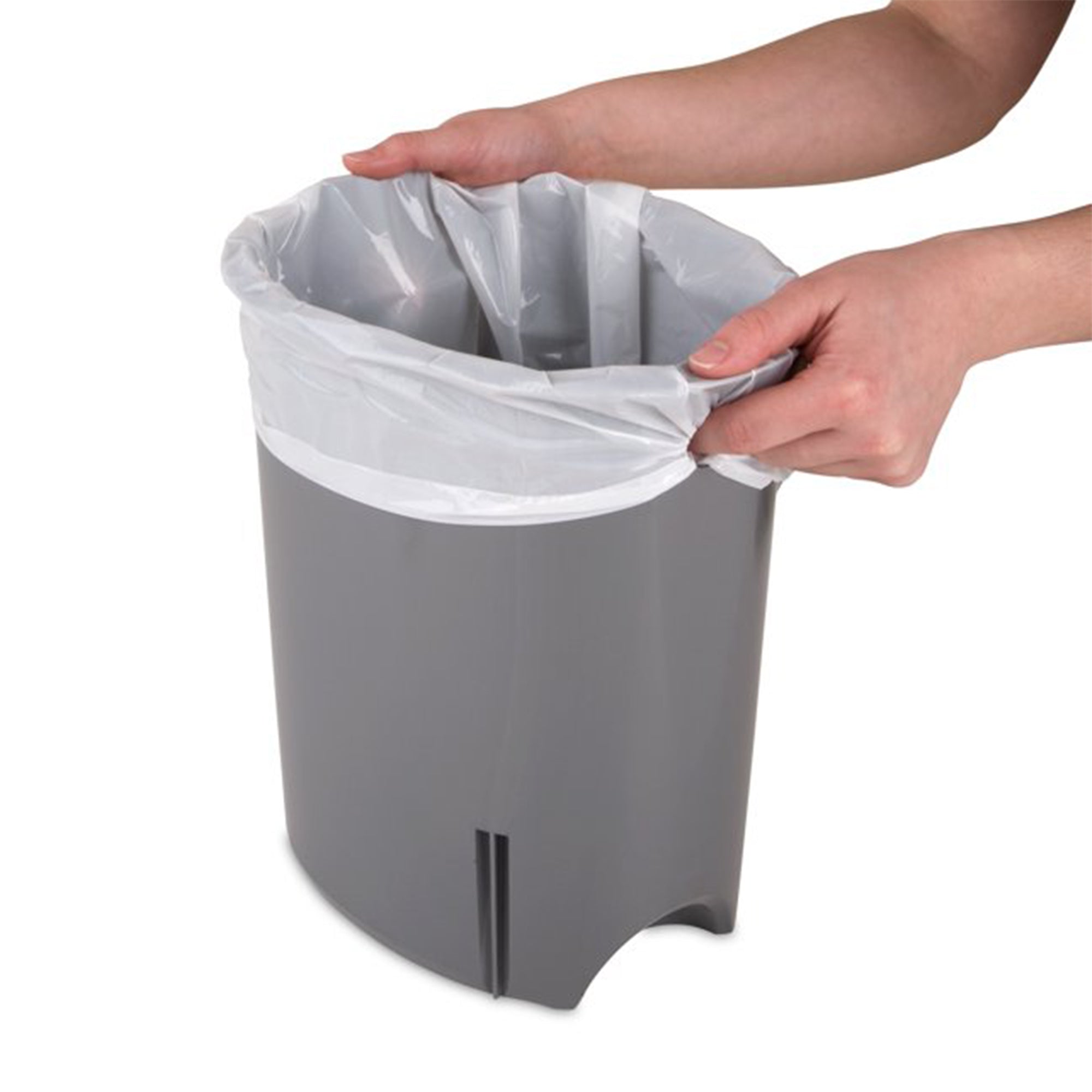 Sterilite 10818002 2.6 Gallon Ultra StepOn Wastebasket with Lid and Base, White