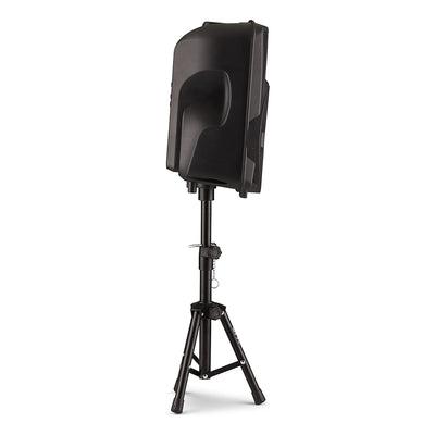 QFX Rechargeable Portable Bluetooth Speakers w/ Microphones and Stands Set(Used) - VMInnovations