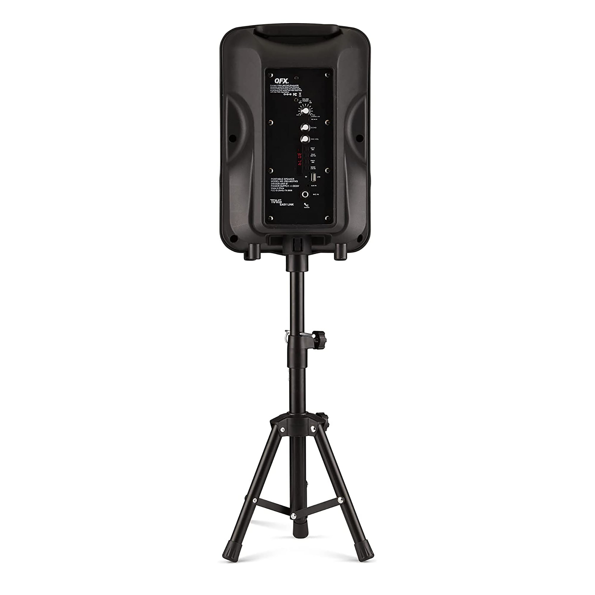 QFX Rechargeable Bluetooth Speakers w/ Microphones and Stands, 2 (For Parts) - VMInnovations