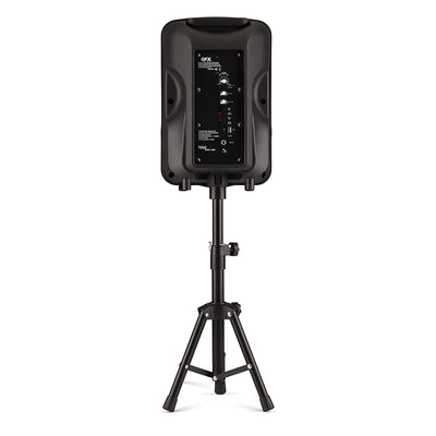QFX Rechargeable Bluetooth Speakers w/ Microphones and Stands, 2 (For Parts) - VMInnovations