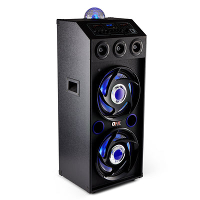 QFX Bluetooth High Power PA System w/ Blue LED Lights & Mic Inputs (For Parts)