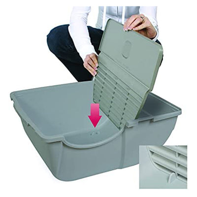 Omega Paw Roll 'n Clean Self Cleaning Litter Box for Regular Sized Cats, Pewter