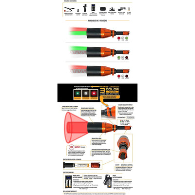 FOXPRO Gunfire Night Hunting Predator Light with Green, White, and Infrared LEDs