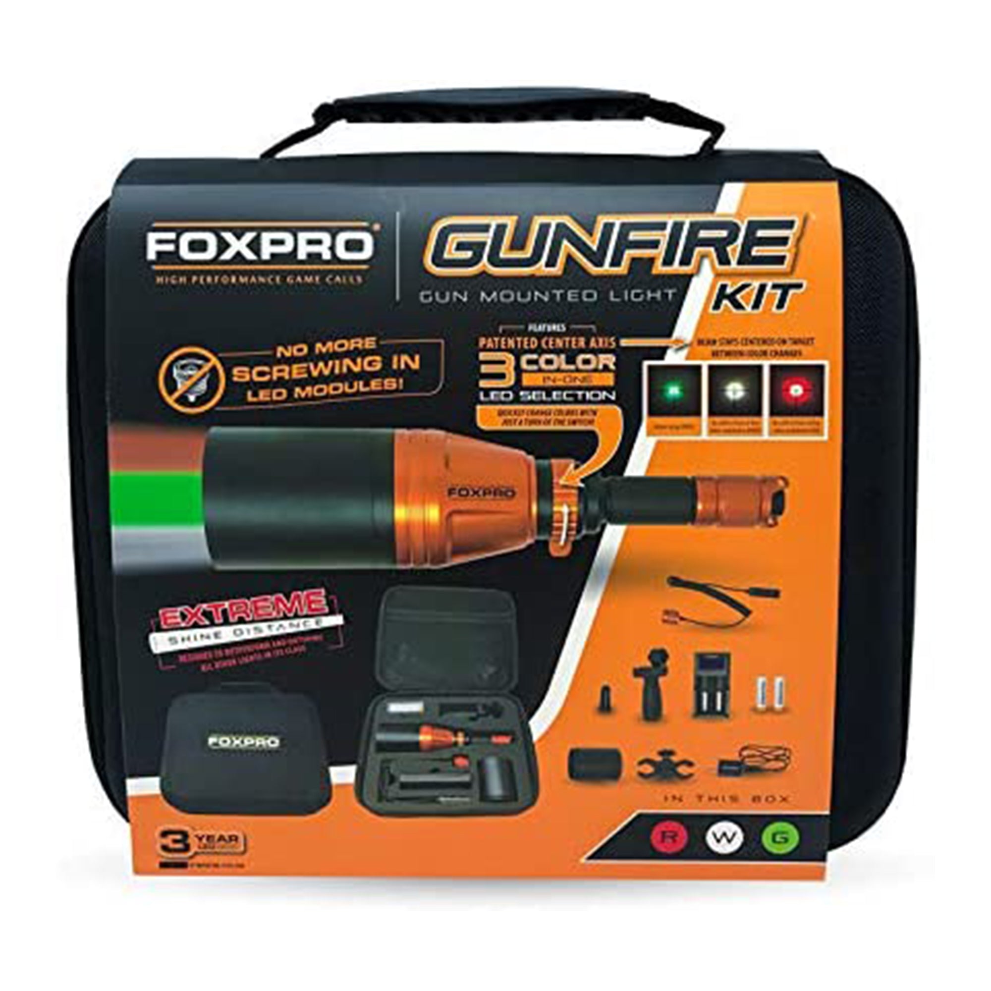 FOXPRO Gunfire Night Hunting Predator Light with Green, White, and Infrared LEDs