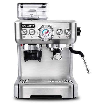 Sincreative Espresso Machine & Coffee Maker w/ Grinder & Steam Wand (For Parts)