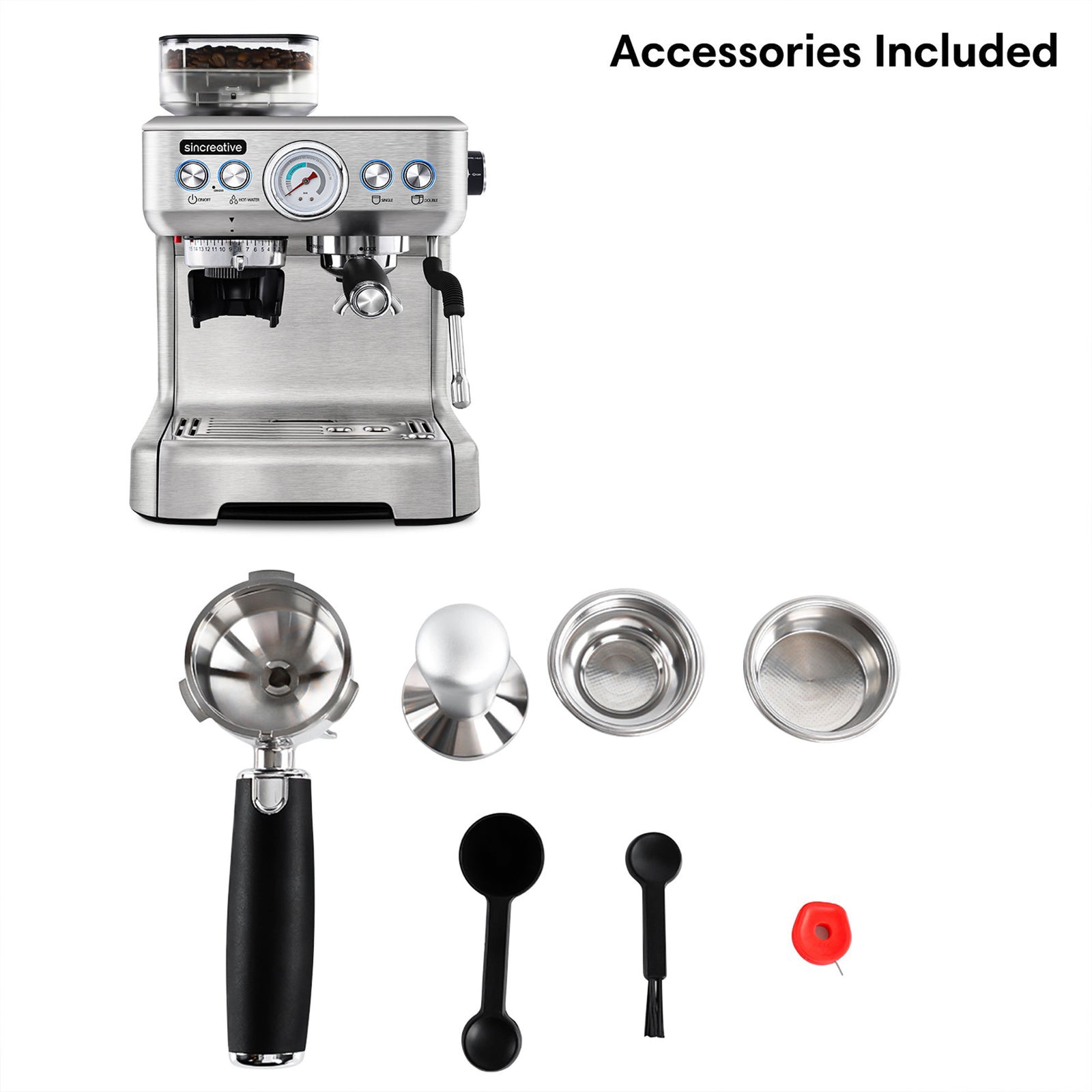 Sincreative Espresso Machine & Coffee Maker w/ Grinder & Steam Wand (For Parts) - VMInnovations
