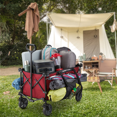 Gorilla Carts 7 Cubic Feet Foldable Utility Beach Wagon w/ Bed, Red (For Parts) - VMInnovations