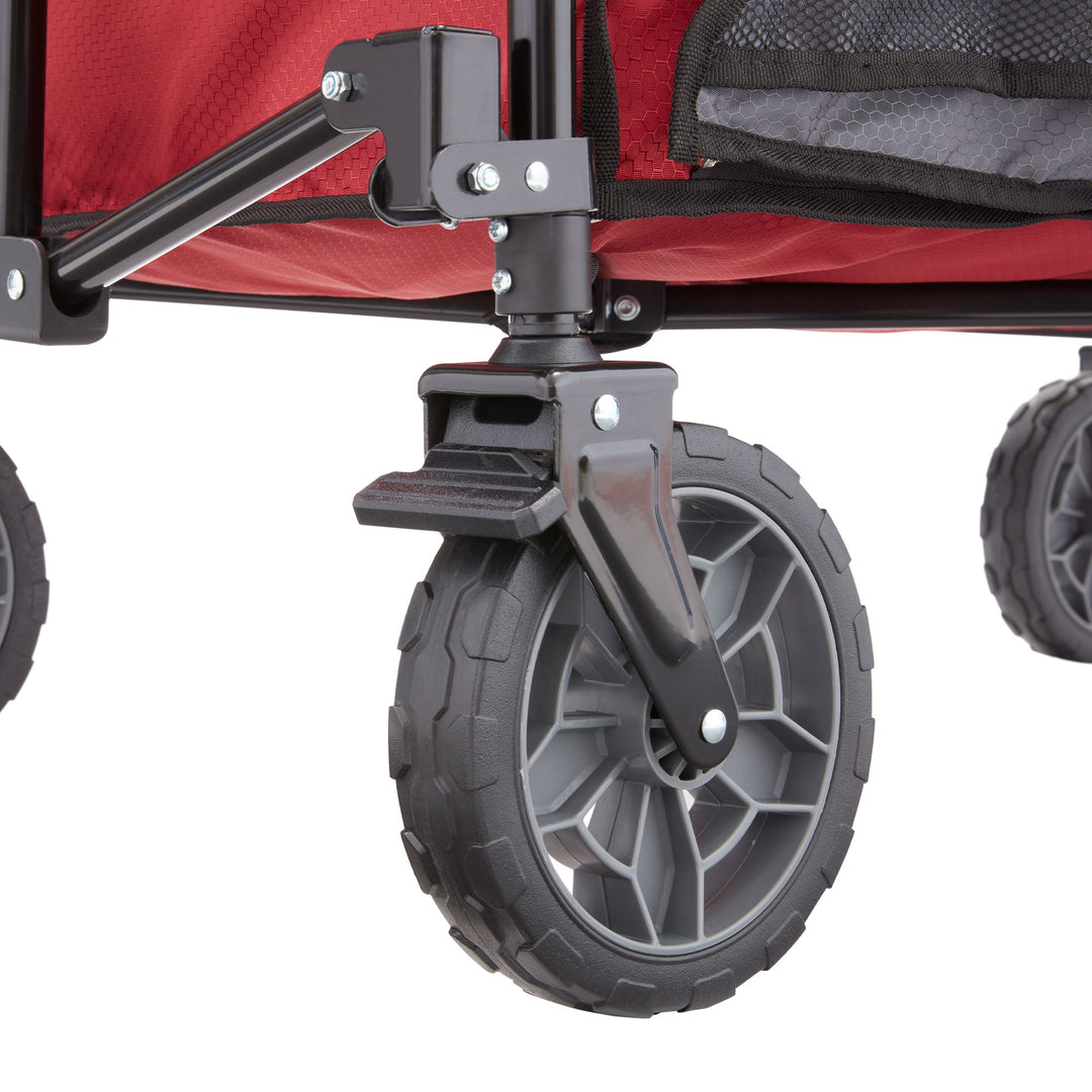Gorilla Carts 7 Cubic Feet Foldable Utility Beach Wagon w/ Bed, Red (For Parts) - VMInnovations