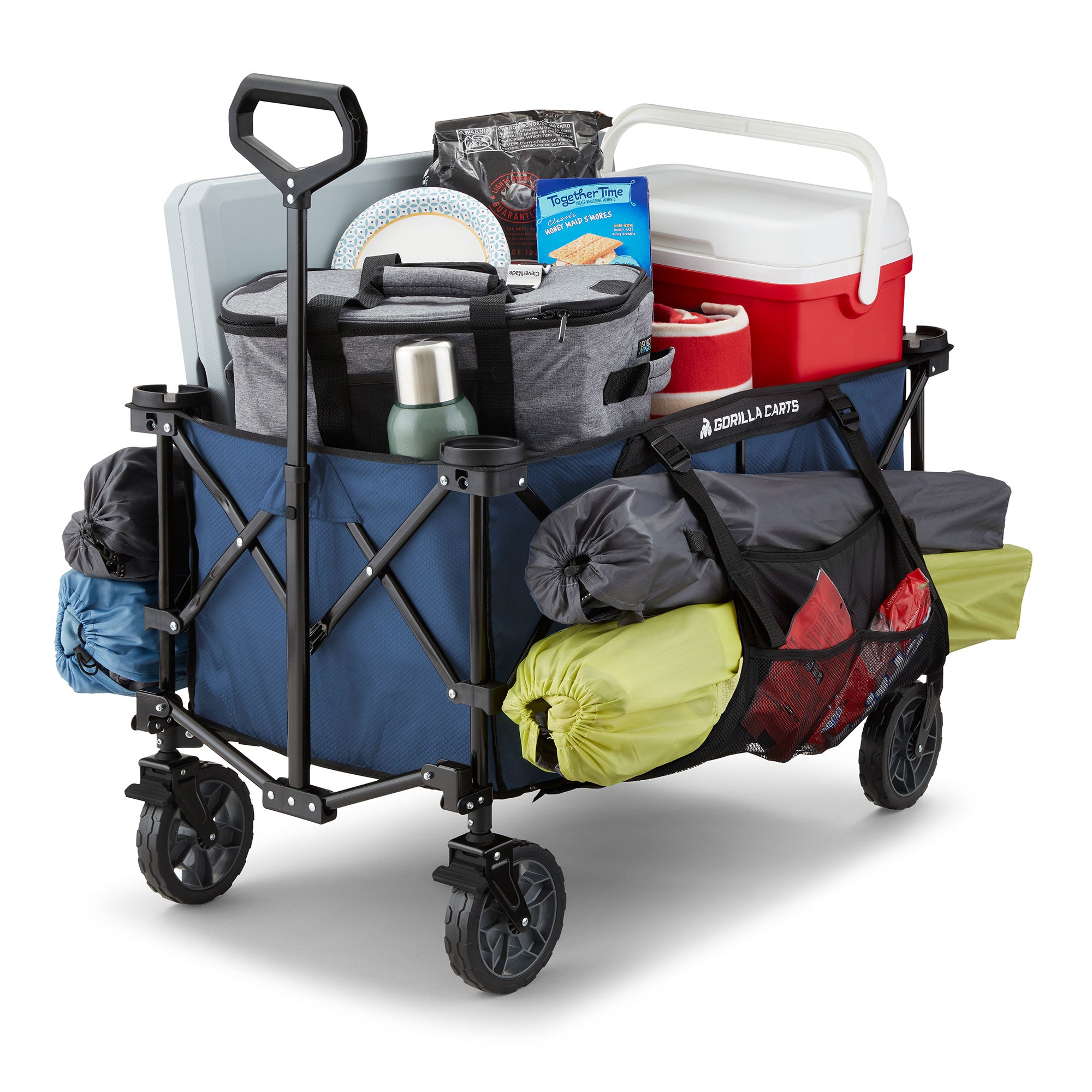Gorilla Carts 7 Cubic Ft Foldable Utility Beach Wagon w/ Oversized Bed(Open Box) - VMInnovations