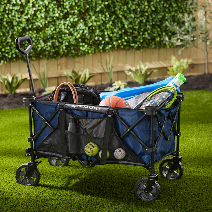 Gorilla Carts 7 Cubic Feet Foldable Utility Beach Wagon w/ Oversized Bed (Used) - VMInnovations