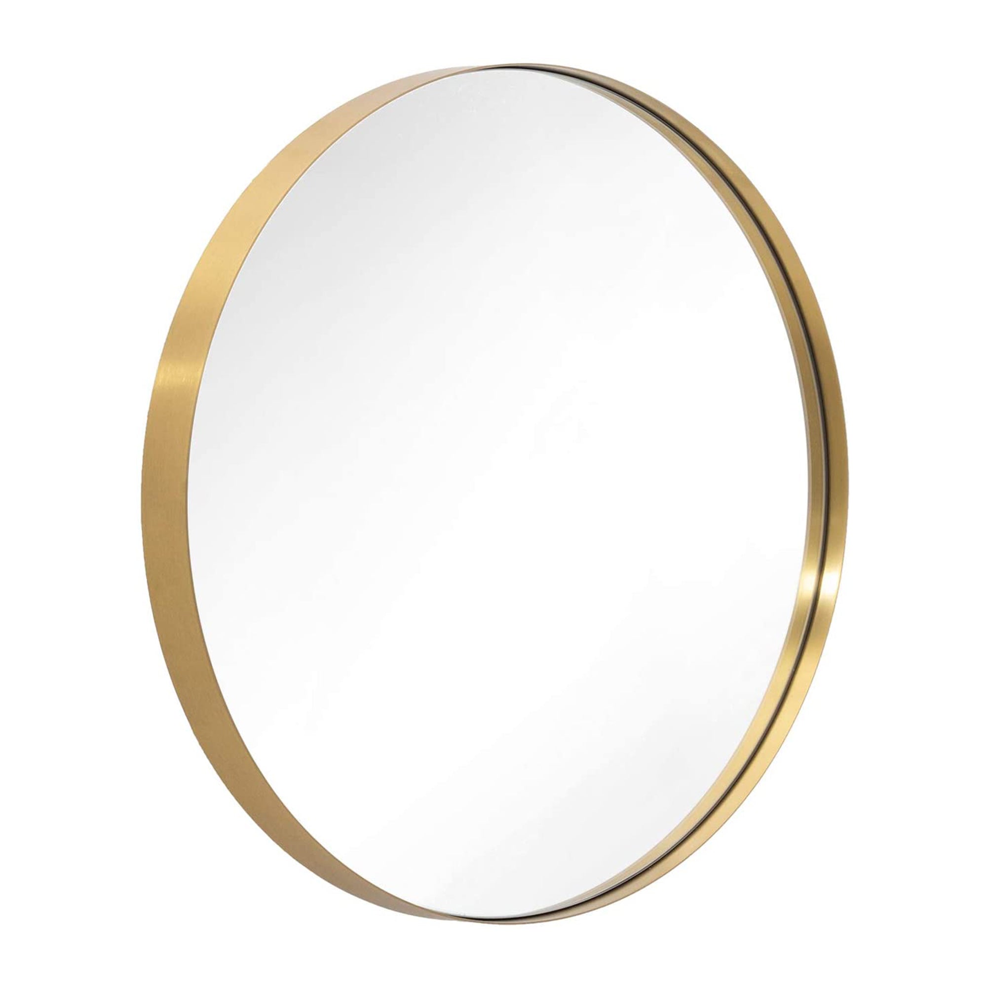ANDY STAR 30" Round Circle Mirror with Stainless Steel Metal Frame, Gold (Used) - VMInnovations