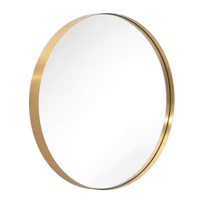 ANDY STAR 30" Round Circle Mirror with Stainless Steel Metal Frame, Gold (Used) - VMInnovations