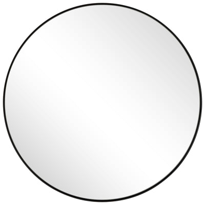 ANDY STAR 30" Round Circle Mirror with Stainless Steel Metal Frame, Black (Used) - VMInnovations