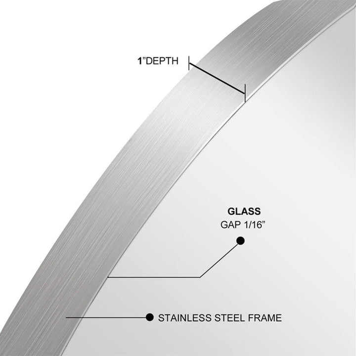 ANDY STAR 30 In Round Circle Mirror with Stainless Steel Metal Frame (Open Box) - VMInnovations