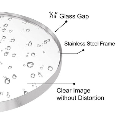 ANDY STAR 30 In Round Circle Mirror with Stainless Steel Metal Frame (Open Box) - VMInnovations