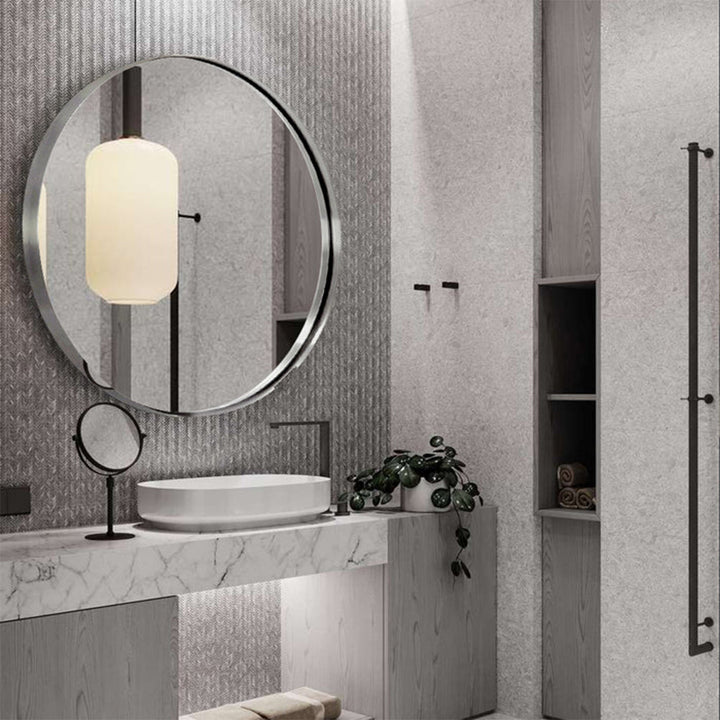 ANDY STAR 30 In Round Circle Mirror with Stainless Steel Metal Frame (Open Box) - VMInnovations
