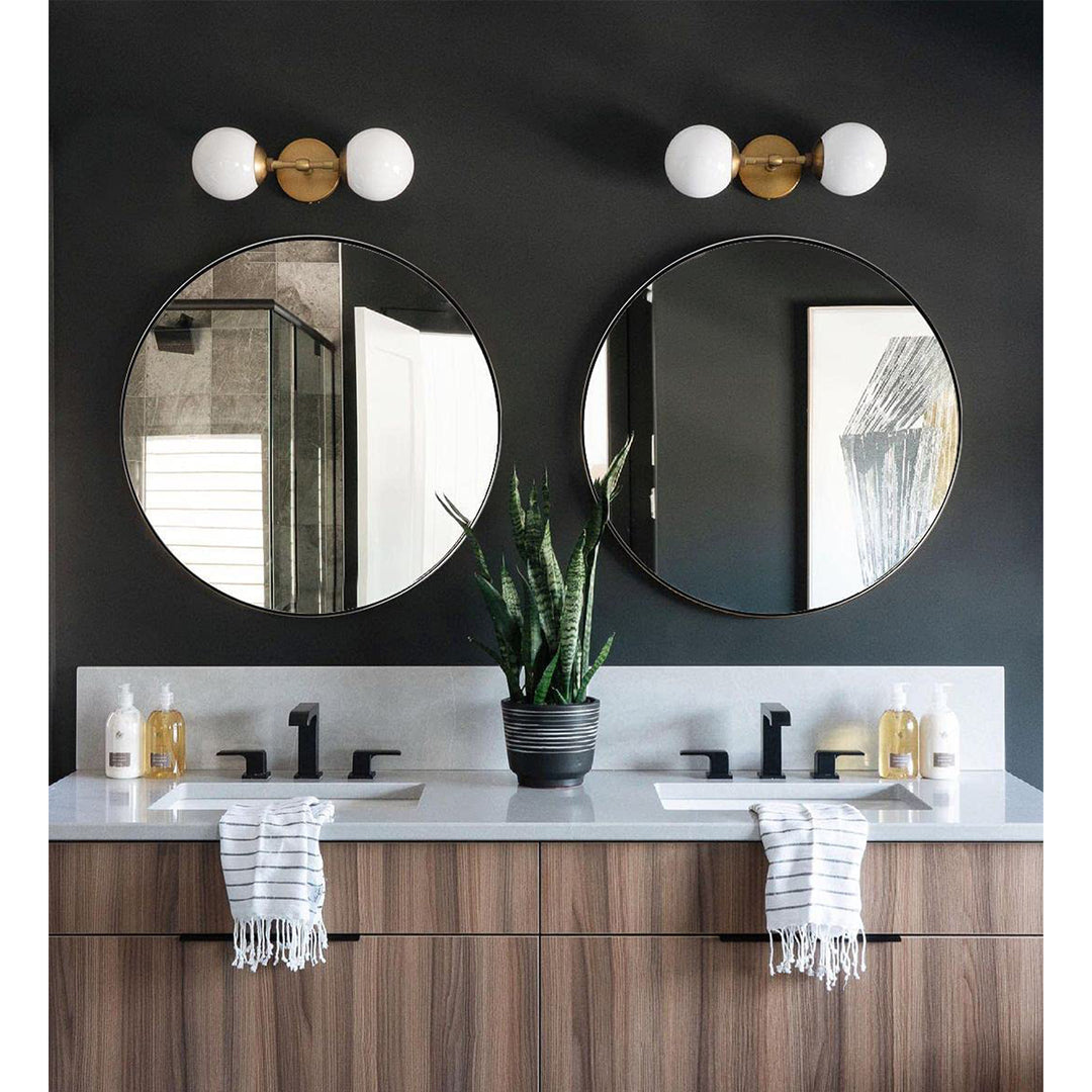 ANDY STAR 30 In Round Circle Mirror with Stainless Steel Metal Frame (Open Box) - VMInnovations