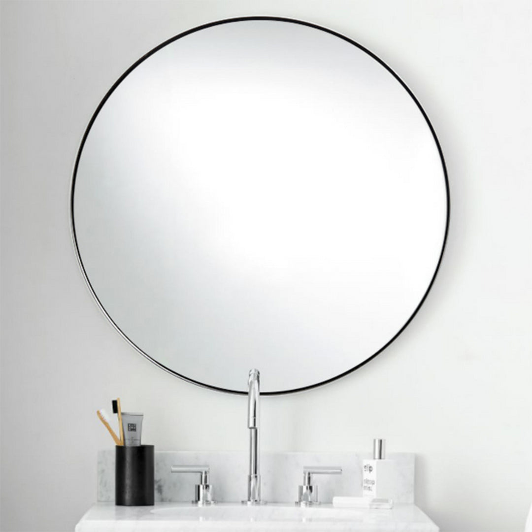 ANDY STAR 30 In Round Circle Mirror with Stainless Steel Metal Frame (Open Box) - VMInnovations