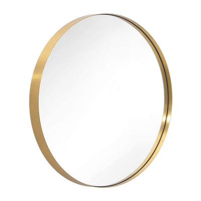 ANDY STAR 24 Inch Round Circle Mirror w/ Stainless Steel Metal Frame (Open Box) - VMInnovations