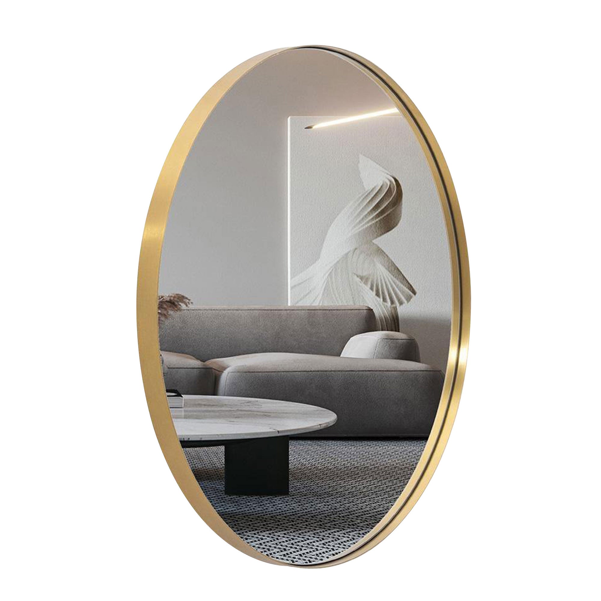 Modern 24 x 36 Inch Oval Wall Hanging Bathroom Mirror (Open Box) - VMInnovations