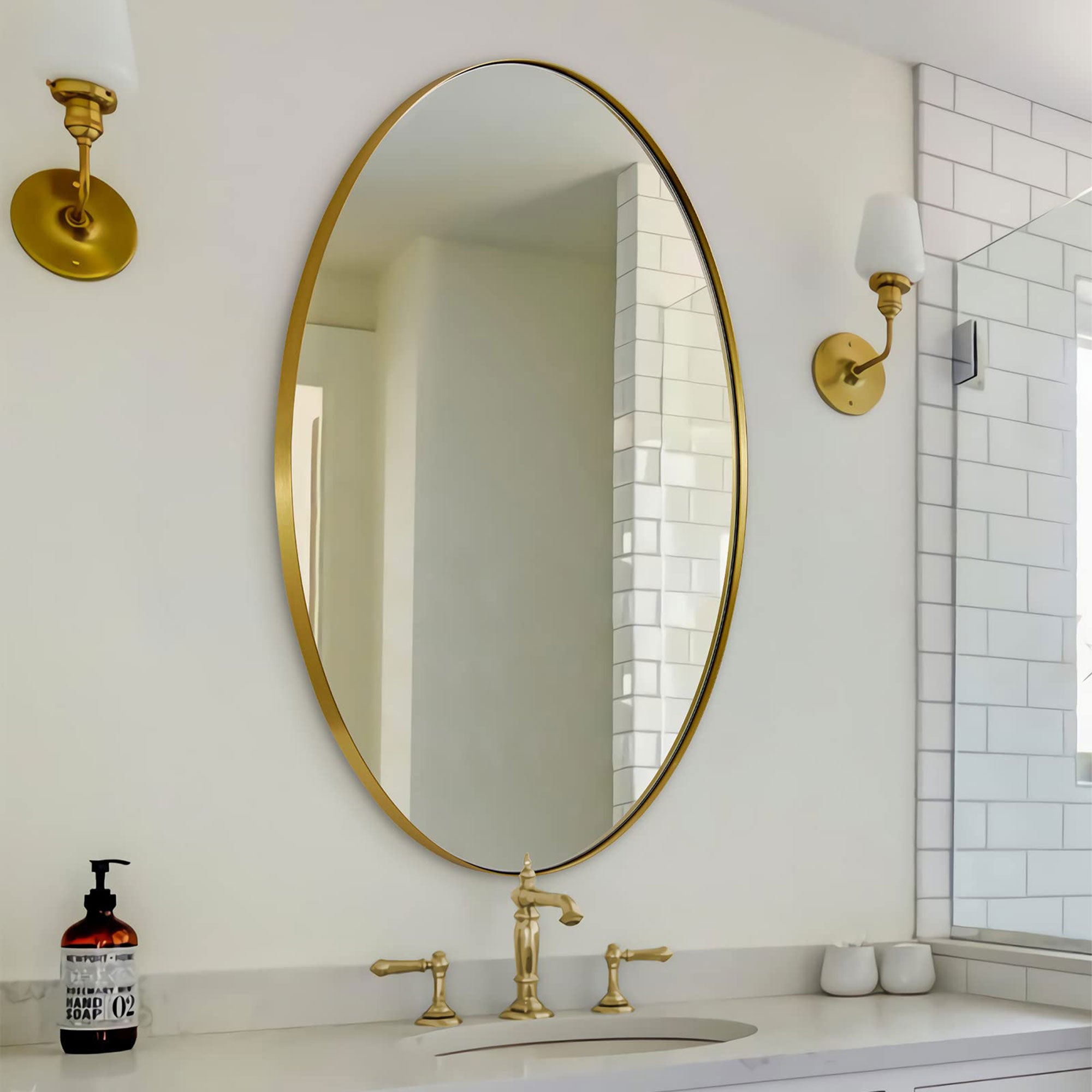 Modern 24 x 36 Inch Oval Wall Hanging Bathroom Mirror (Open Box) - VMInnovations