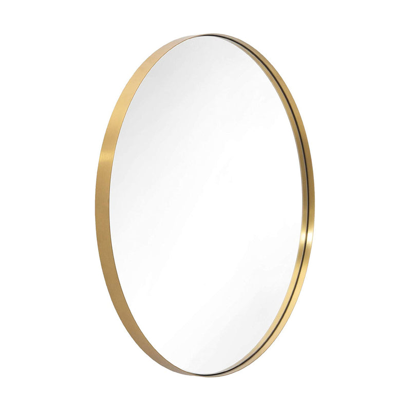 ANDY STAR Modern 24 x 36 Inch Oval Wall Hanging Bathroom Mirror, Brushed Gold