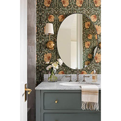 ANDY STAR Modern 20" x 28" Oval Wall Hanging Bathroom Mirror, Matte Black (Used) - VMInnovations