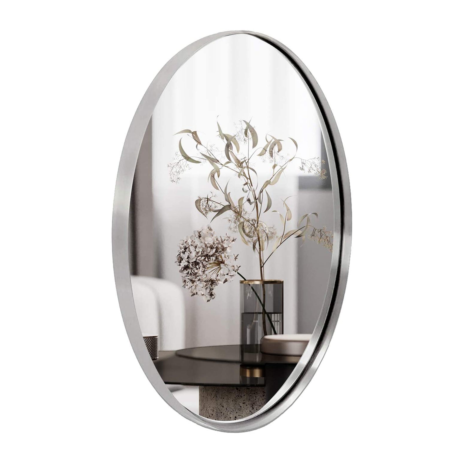ANDY STAR Modern 22 x 30 Inch Oval Wall Hanging Bathroom Mirror (Open Box) - VMInnovations