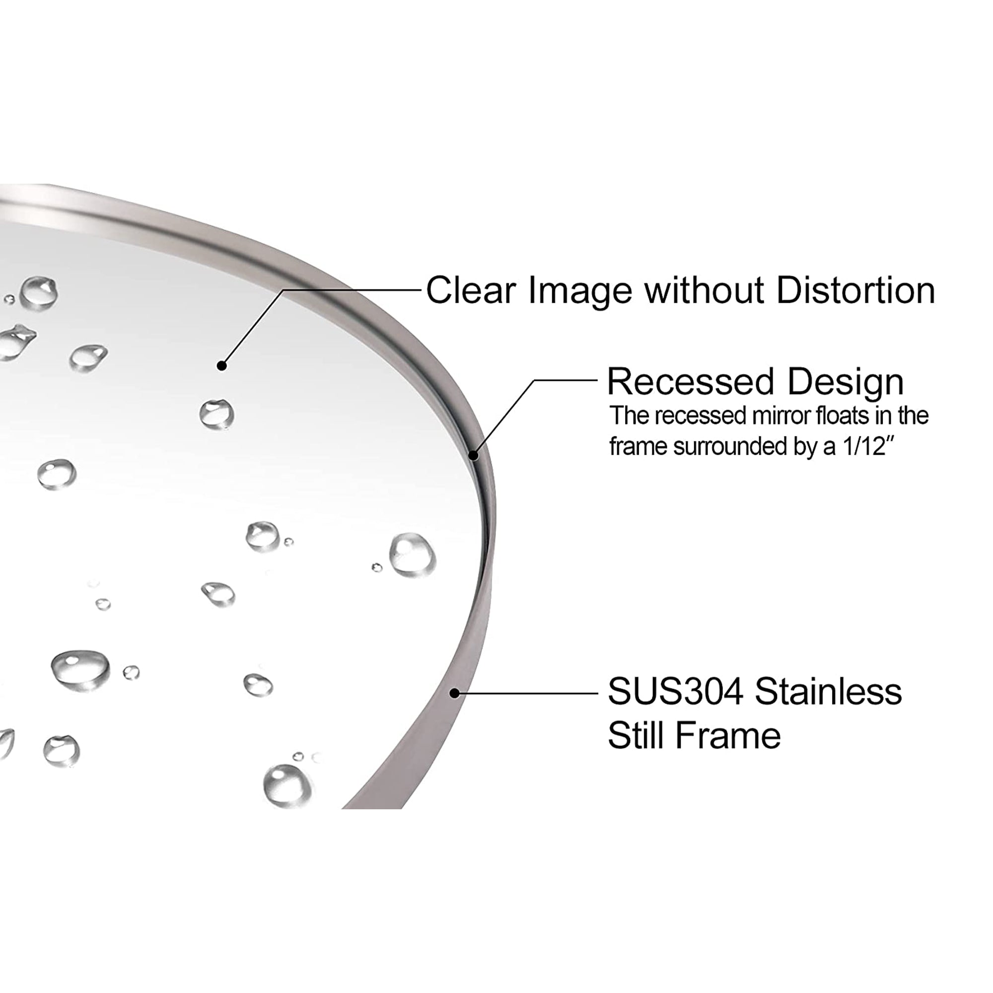 ANDY STAR Modern 22 x 30 Inch Oval Wall Hanging Bathroom Mirror (Open Box) - VMInnovations