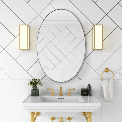 ANDY STAR Modern 22 x 30 Inch Oval Wall Hanging Bathroom Mirror (Open Box) - VMInnovations
