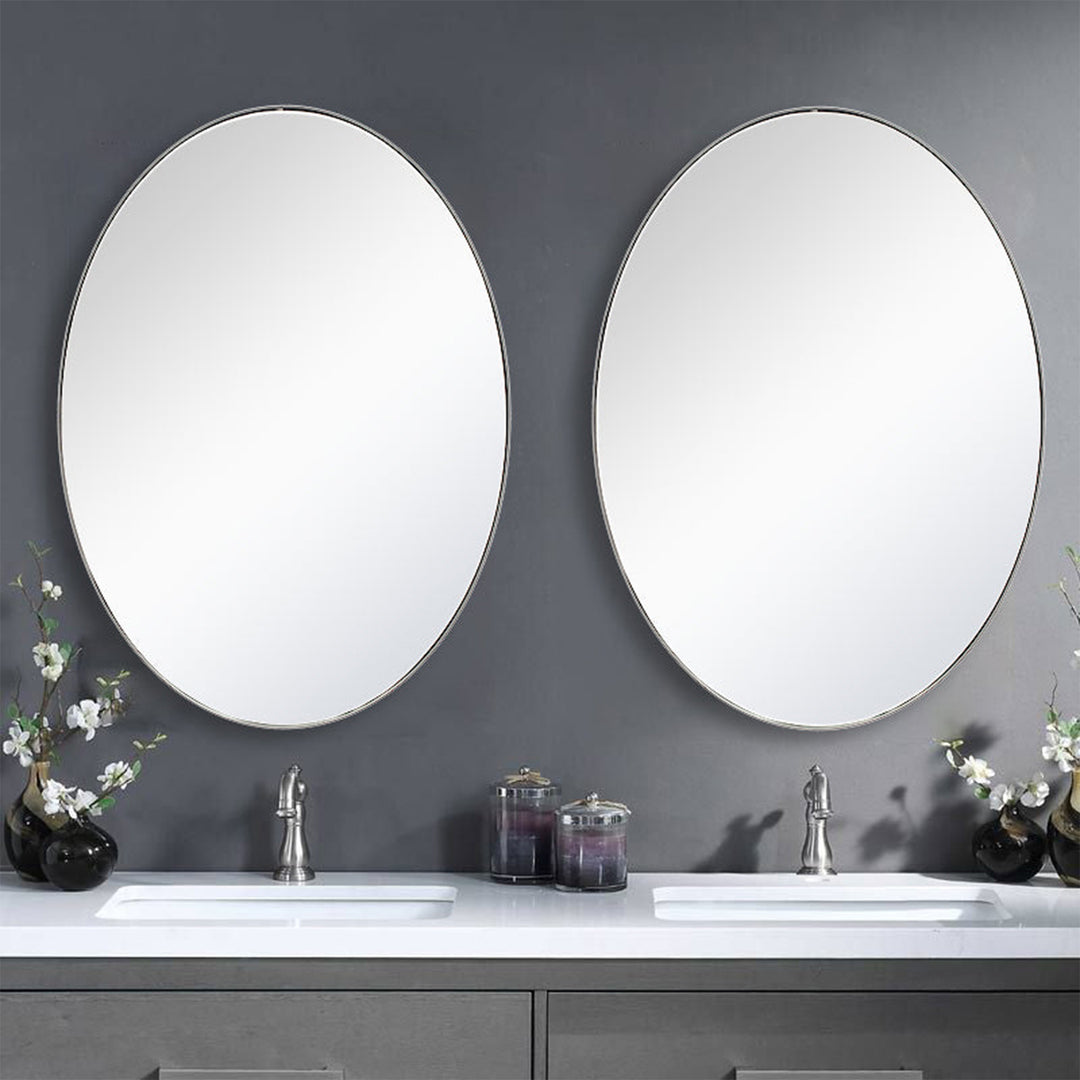 ANDY STAR Modern 22 x 30 Inch Oval Wall Hanging Bathroom Mirror (Open Box)