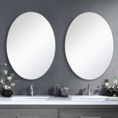 ANDY STAR Modern 22 x 30 Inch Oval Wall Hanging Bathroom Mirror (Open Box) - VMInnovations