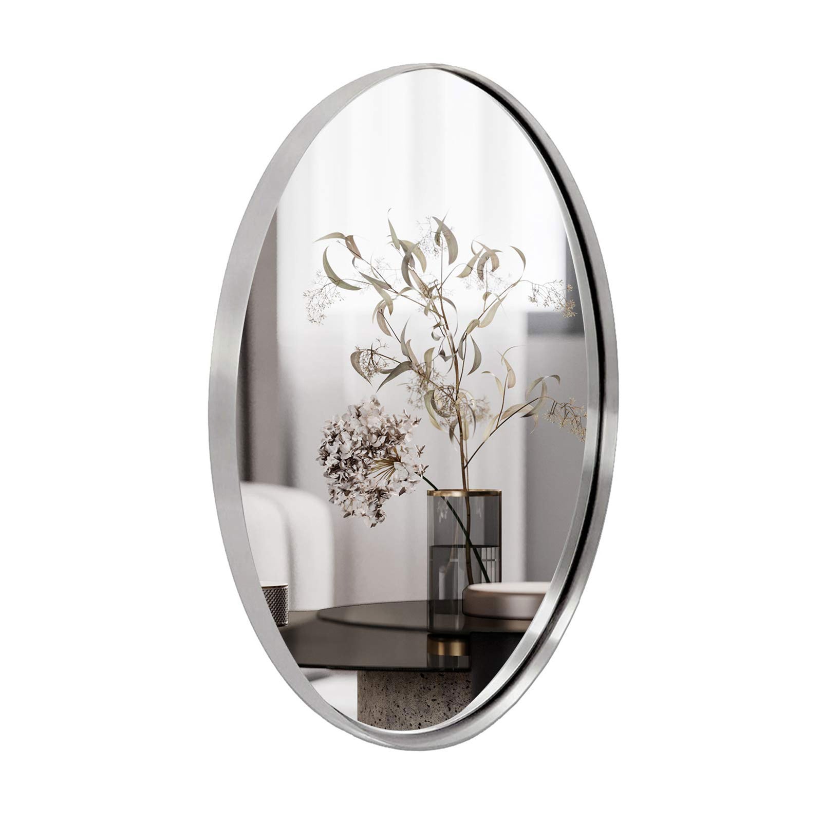 ANDY STAR Modern 24 x 36 Inch Oval Wall Hanging Bathroom Mirror (Open Box) - VMInnovations