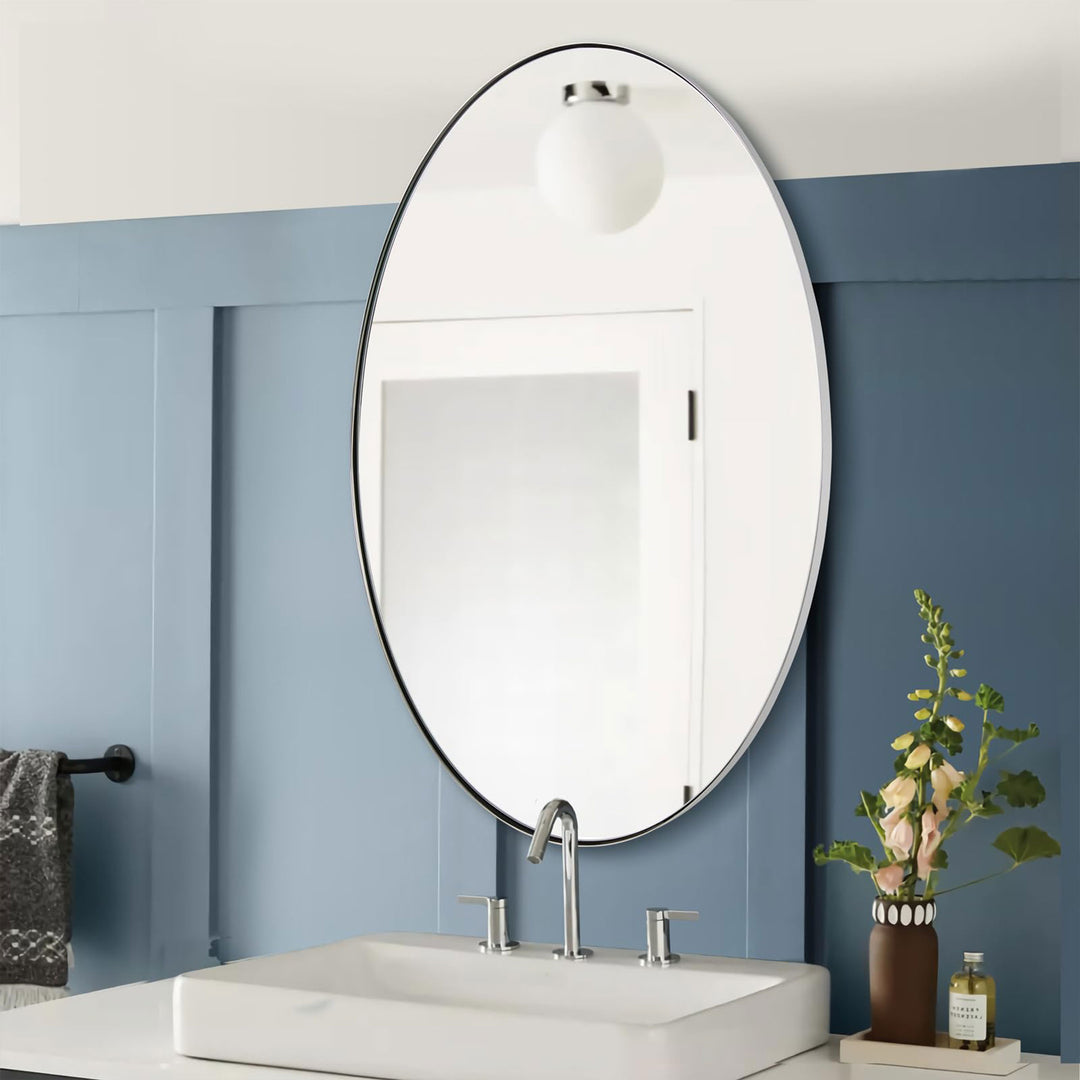 ANDY STAR Modern 24 x 36 Inch Oval Wall Hanging Bathroom Mirror (Open Box)