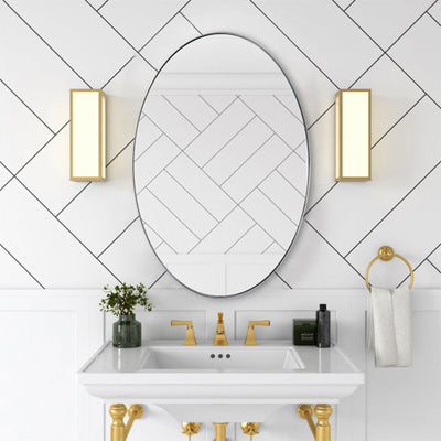 ANDY STAR Modern 24 x 36 Inch Oval Wall Hanging Bathroom Mirror (Open Box) - VMInnovations
