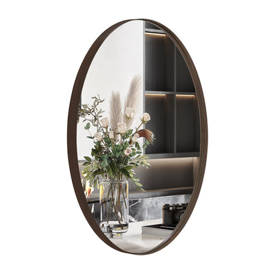 ANDY STAR Modern 22'x30' Oval Wall Hanging Bathroom Mirror, Brushed Bronze(Used) - VMInnovations