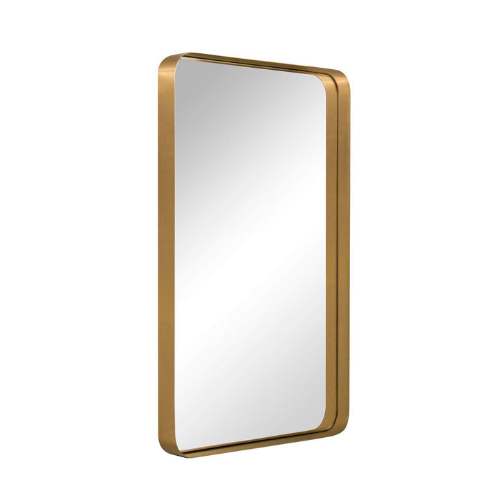 ANDY STAR 24"x36" Rectangular Deep Metal Frame Hanging Wall Mirror, Gold (Used)