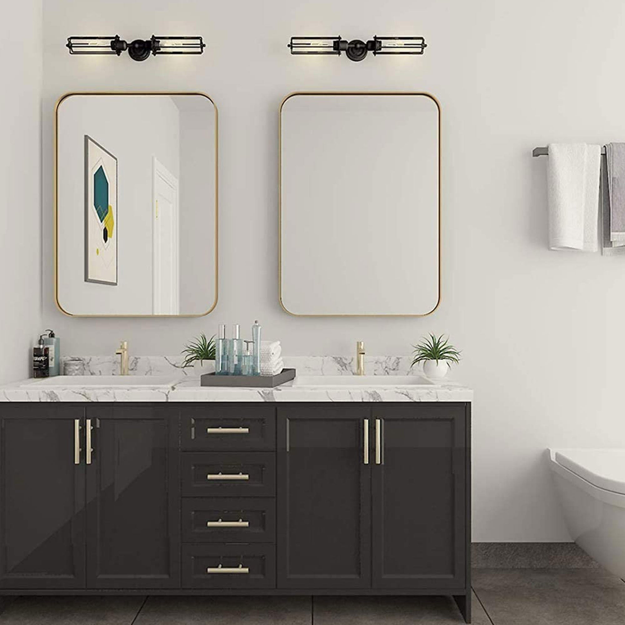 ANDY STAR 24 x 36 Inch Deep Metal Frame Hanging Wall Mirror (Open Box) - VMInnovations
