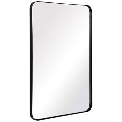 ANDY STAR 24 x 36 Inch Rectangular Hanging Deep Metal Frame Wall Mirror, Black