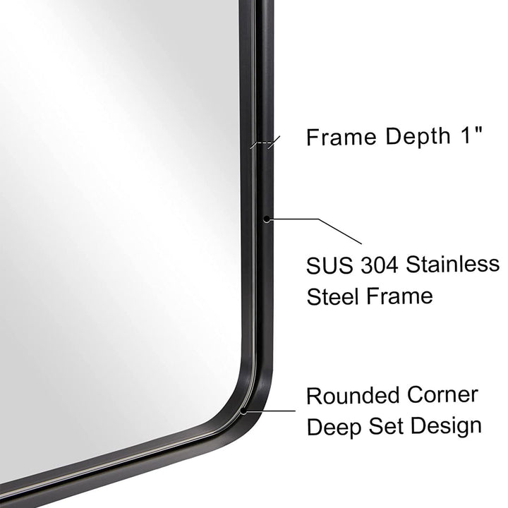 ANDY STAR 24 x 36 Inch Rectangular Hanging Deep Metal Frame Wall Mirror (Used) - VMInnovations