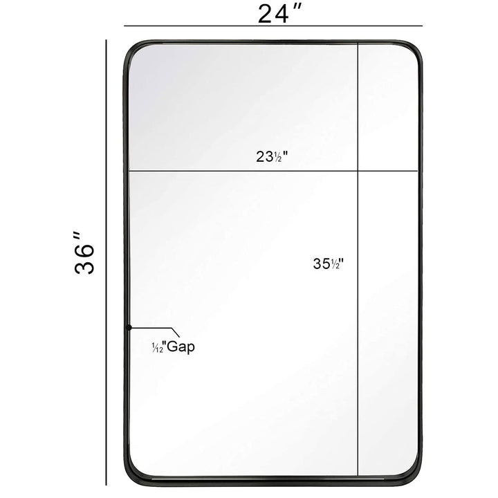 ANDY STAR 24 x 36 Inch Rectangular Hanging Deep Metal Frame Wall Mirror (Used)