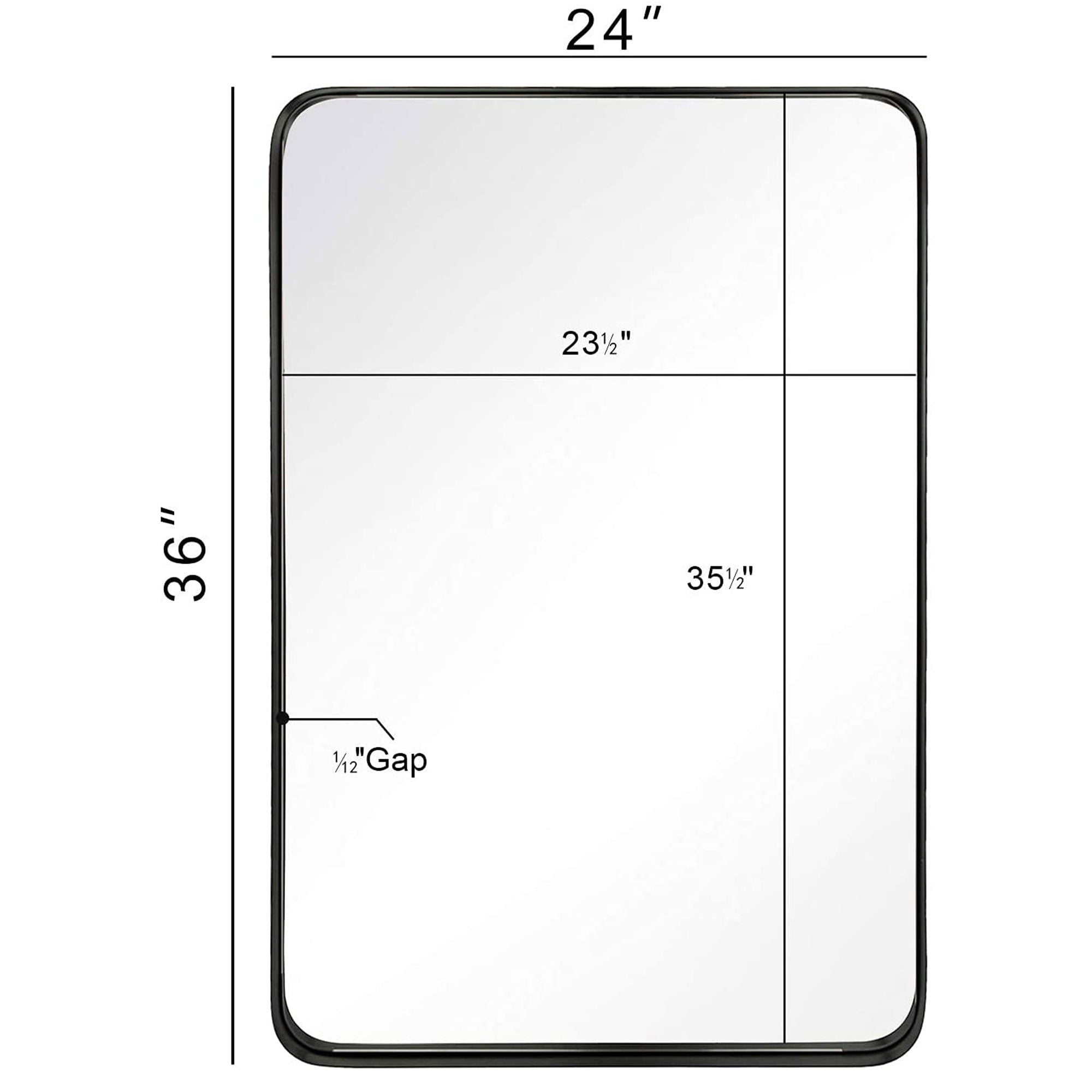 ANDY STAR 24 x 36 Inch Rectangular Hanging Deep Metal Frame Wall Mirror (Used) - VMInnovations