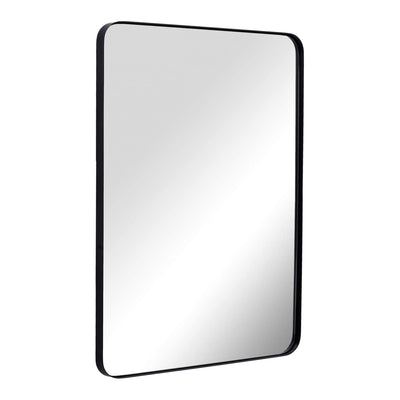 ANDY STAR Modern 22 x 30 Inch Rectangular Hanging Bathroom Mirror, Black (Used)