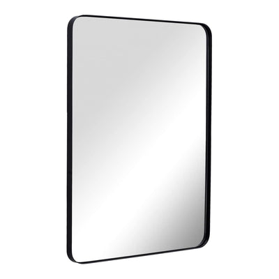 ANDY STAR 22"x30" Rectangular Hanging Bathroom Mirror, Matte Black (For Parts)