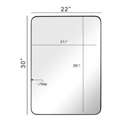 ANDY STAR 22"x30" Rectangular Hanging Bathroom Mirror, Matte Black (For Parts) - VMInnovations